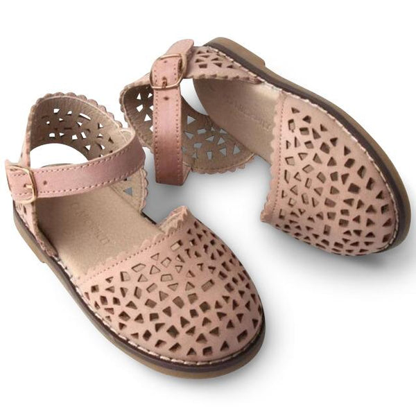 Leather Baby Shoes Pocket Sandal - 'Rosewater - Hard Sole