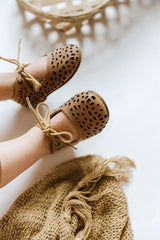 Leather Baby Shoes Boho Mary Janes - 'Sand' - Hard Sole