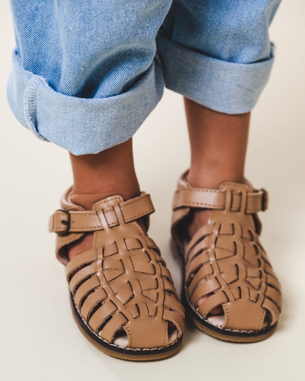 Leather Baby Shoes Indie Sandal- 'Tan'- Hard Sole