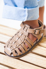 Leather Baby Shoes Indie Sandal- 'Tan'- Hard Sole