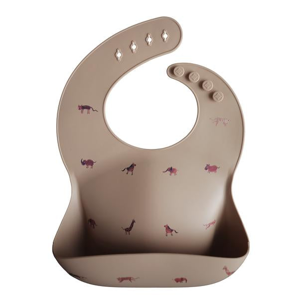 Silicone Baby Bib - Safari Tan