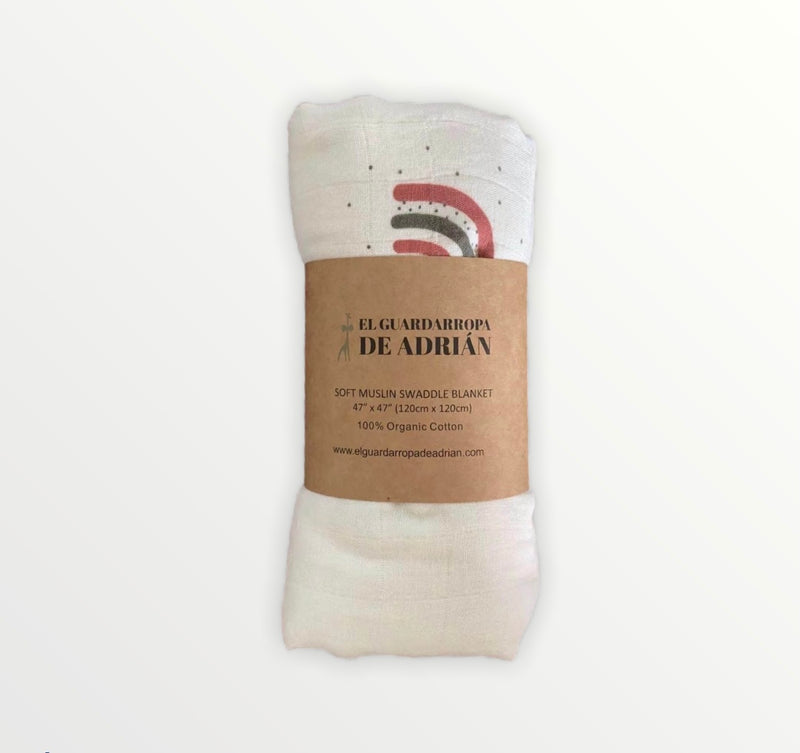 Muslin Swaddle Blanket Organic Cotton - EGDA Rainbows