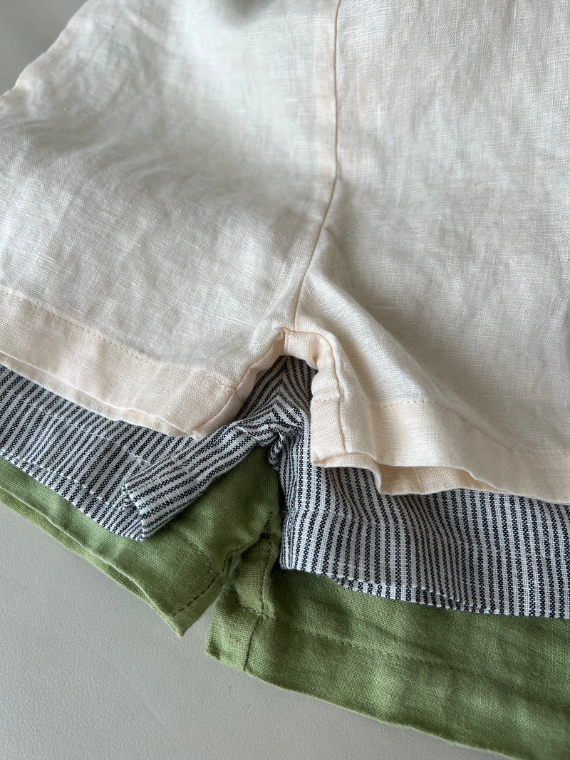 Olive Linen Romper