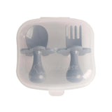 Ergonomic Utensils with Travel Case- Gray